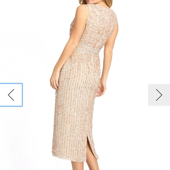 MAC DUGGAL Sequin High-Neck Column Midi Dress - Picture 2 of 7